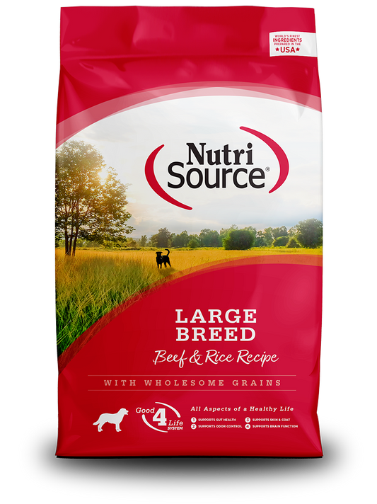 NUTRISOURCE LARGE BREED ADULT BEEF & RICE 26 LB