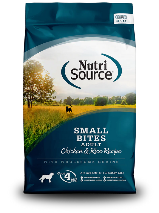 NUTRISOURCE SMALL BITES CHICKEN & RICE - DOG FOOD