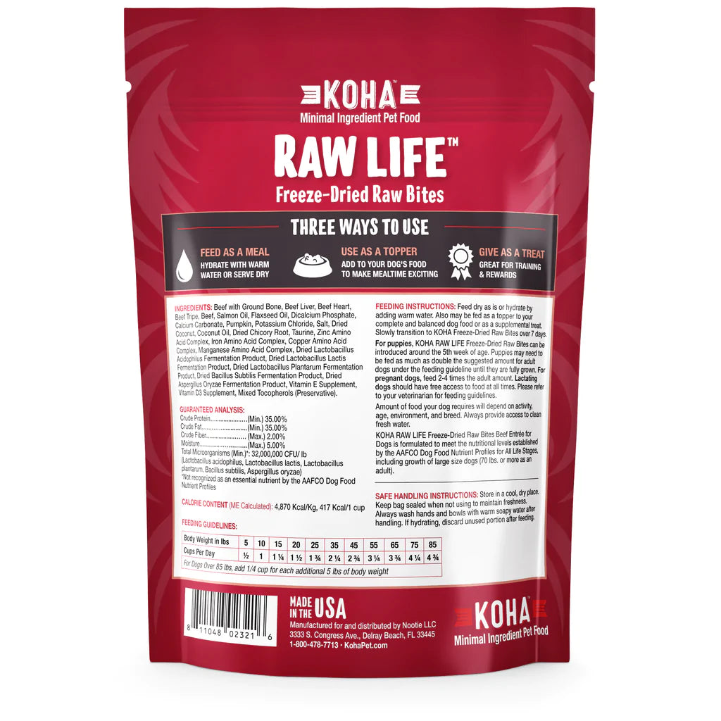 KOHA FREEZE-DRIED RAW BITES BEEF 14 oz