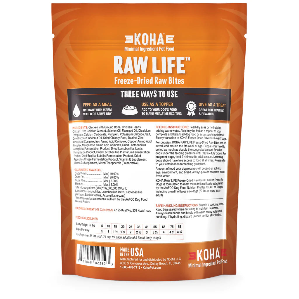 KOHA FREEZE-DRIED RAW CHICKEN BITES 14 oz