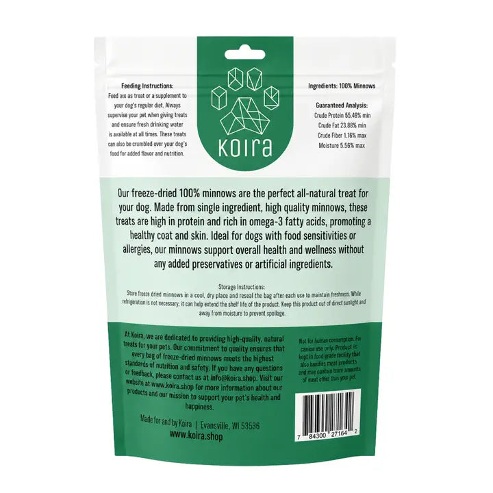 100% Freeze-Dried Minnows Dog Treats 2 oz