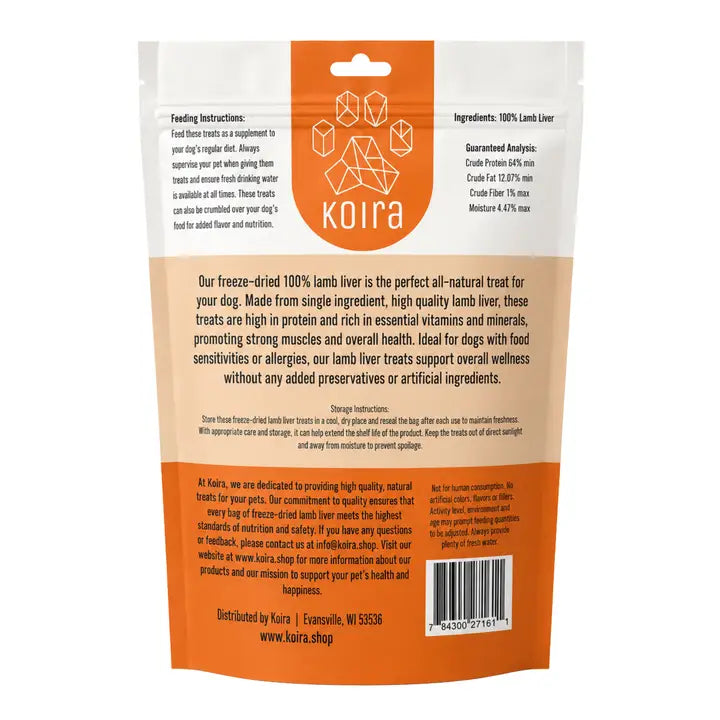 100% Freeze-Dried Lamb Liver Dog Treats 4 oz