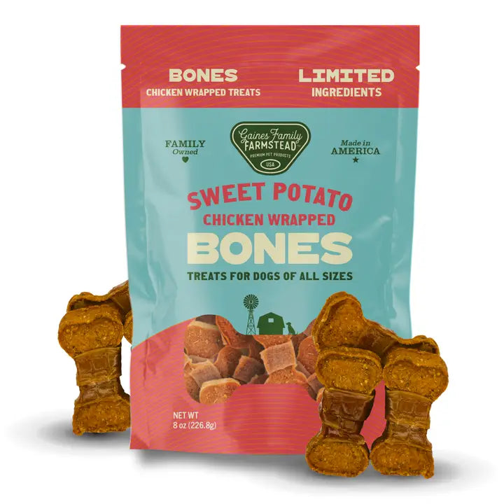 Gaines Chicken Wrapped Sweet Potato Bones 8 oz