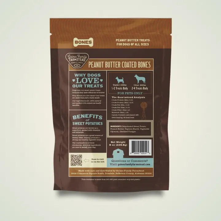 Gaines Peanut Butter Sweet Potato Bones 8 oz