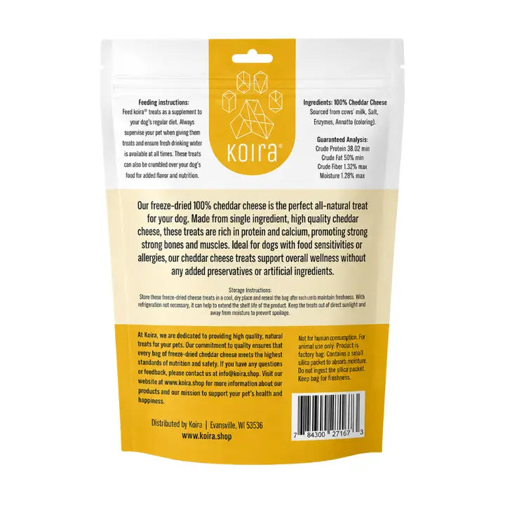 100% Wisconsin Cheddar Cheese Freeze-Dried Dog Treats 8 oz