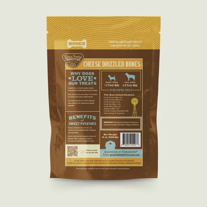 Gaines Cheese Drizzled Sweet Potato Bones 8 oz